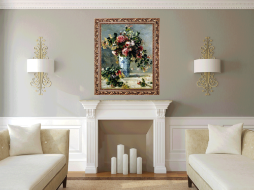 Renoir - Pierre Auguste - Roses and Jasmine in a Delft Vase