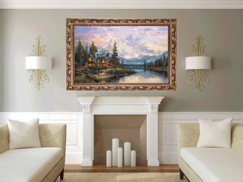 Thomas Kinkade - Cathedral mountain lodge