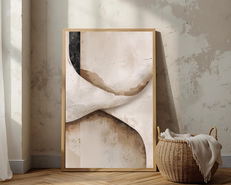 Canvas slika u bež, siva, smeđa tonovima – ZM Studio