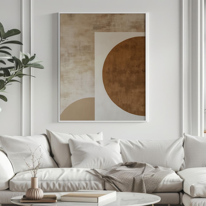 Canvas slika u bež, bijela, siva tonovima – ZM Studio